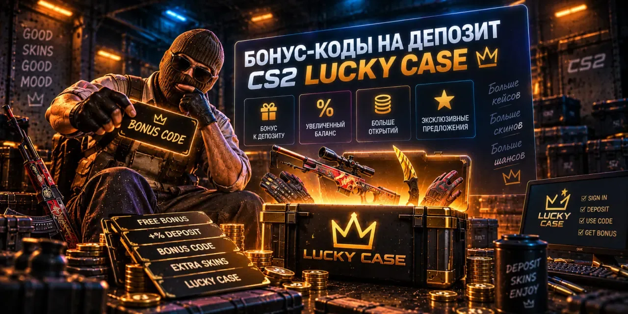 Бонус-коды на депозит CS2 Lucky Case: как получить процент к пополнению
